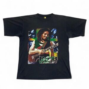 Y2k Bob Marley big graphic black t-shirt